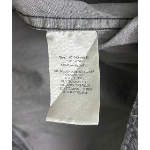 Stetson Paisley Gray Cotton Button Up Long Sleeve Dress Shirt Men’s Size XL - Picture 9 of 10